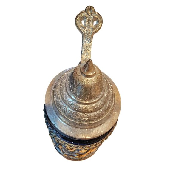 Gerz German Beer Stein With Pewter Lid Made In Germany Handpainted Relief Vtg - Picture 5 of 9